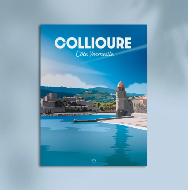 Affiche Collioure côte Vermeille Méditerranée souvenirs de vacances