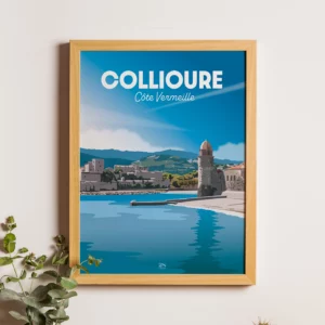Affiche Collioure côte Vermeille Méditerranée souvenirs de vacances