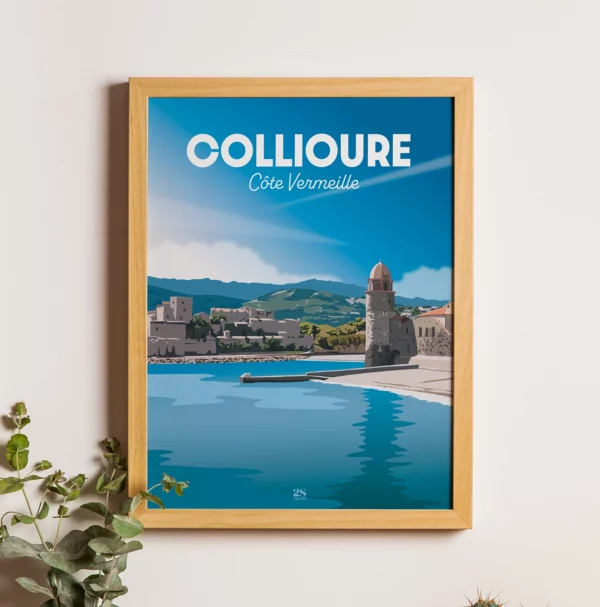 Affiche Collioure côte Vermeille Méditerranée souvenirs de vacances