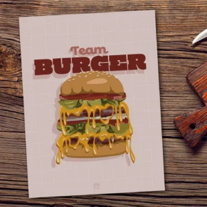 affiche burger street food illustration cheese team burger